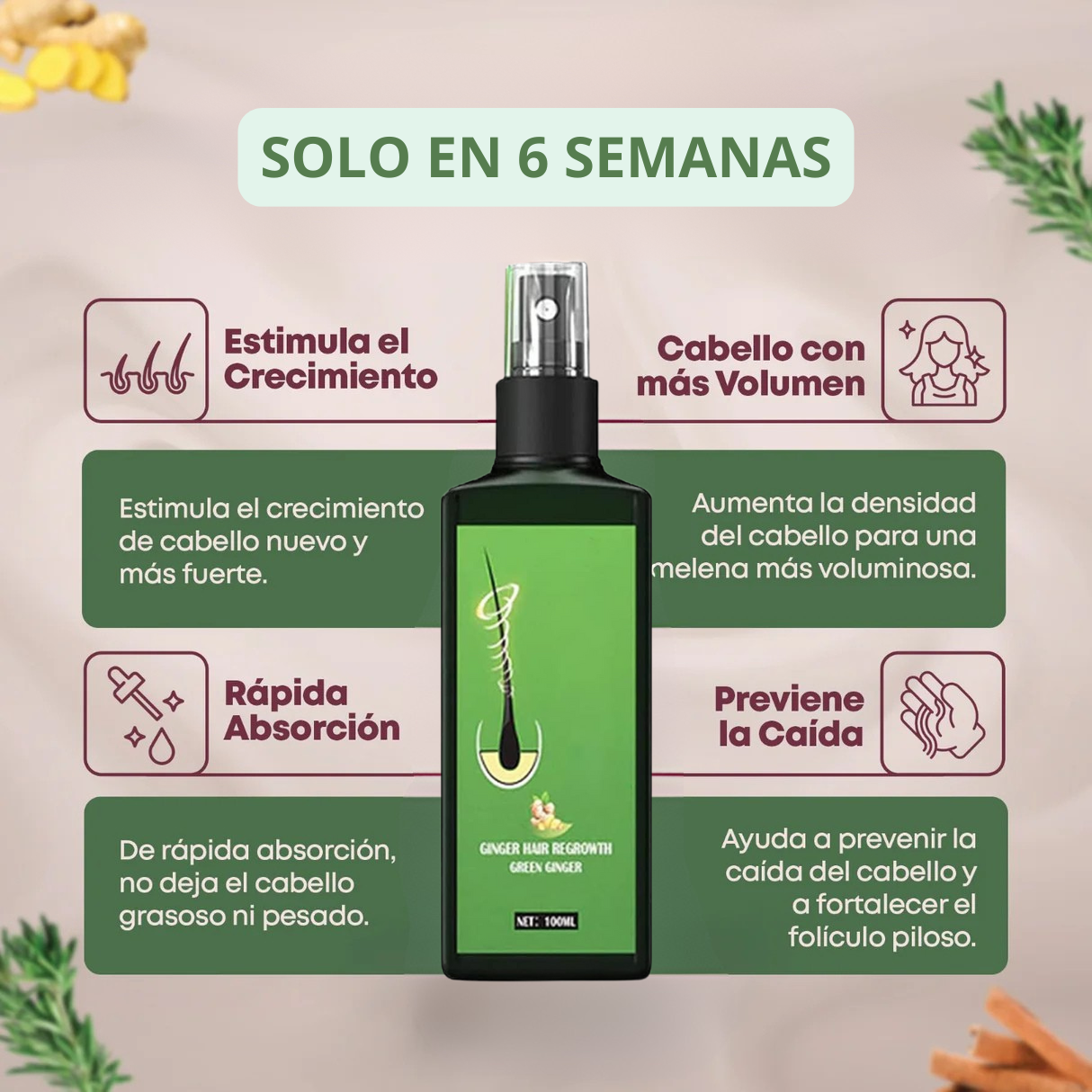 ¡1+1 GRATIS SOLO HOY! Spray del crecimiento del cabello- Velania™